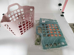 Shopping basket plastic folding laundry basket large