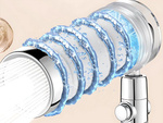 Shower handset with replaceable turbo filter with fan