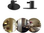 Single hook round towel rail self adhesive black steel