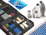 Sketching drawing colouring set professional artistic 74el