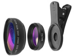 Smartphone lens 2in1 0.45x 12.5x macro clip-on camera