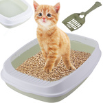 Soldna cat litter box open with frame toilet for litter + shovel large