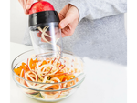 Spiral sharpener vegetable shredder container