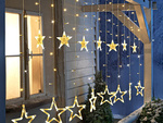 Star garland lights light curtain 138 led outdoor warm colour