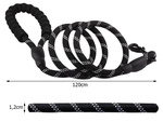 Strong dog rope leash with handle reflector