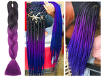 Synthetic hair for colour ombre braids