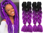 Synthetic hair for colour ombre braids