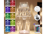 Table lamp led crystal rgb usb remote control