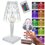 Table lamp led crystal rgb usb remote control