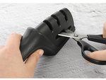 Three-phase kitchen knife sharpener