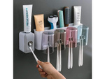 Toothbrush organiser cups toothpaste dispenser