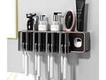 Toothpaste dispenser toothbrush holder hanging organiser with cups