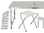 Tourist table set folding camping table large 4 chairs suitcase