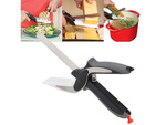 Vegetable, meat and fruit kitchen scissors with board