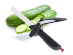 Vegetable, meat and fruit kitchen scissors with board