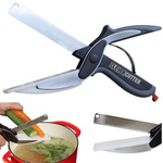 Vegetable, meat and fruit kitchen scissors with board