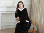 Warm sweatshirt blanket large oversize thick soft hooded dressing gown long xxl