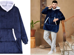 Warm sweatshirt oversize blanket xxl 2in1 thick fur soft hooded dressing gown