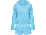 Warm women's pyjamas two-piece with hood soft plush short m