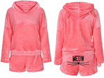 Warm women's pyjamas two-piece with hood soft plush short xl