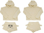 Warm women's pyjamas two-piece with hood soft plush short xl