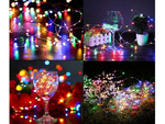 Wire lights 100 leds with batteries 10m multicolour