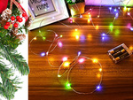 Wire lights 100 leds with batteries 10m multicolour