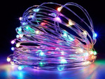 Wire lights 100 leds with batteries 10m multicolour