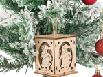 Wooden hanging christmas tree lantern lighting christmas decoration mickey