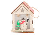 Wooden hanging lantern christmas tree lighting christmas decoration snowman