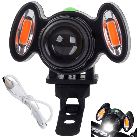 Bailong eesmine jalgrattavalgustus led xm-l t6 2 cob