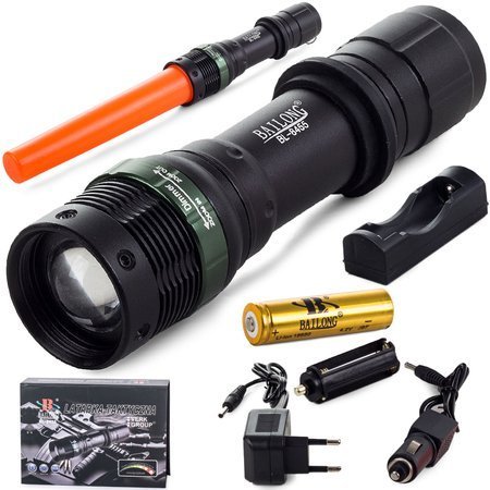 Bailong taktikaline taskulamp zoom cree diood xml-t6