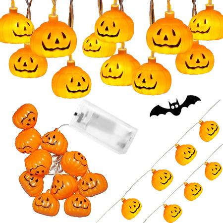 Kõrvitsatuled 10 led rippuvad halloween 200cm helendav kaunistus kõrvitsate kaunistamiseks