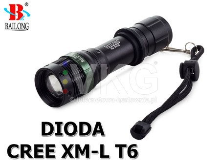 Latarka bailong taktyczna zoom dioda cree xml-t6