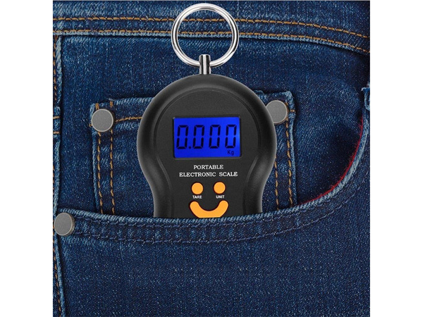 Hook-and-leave travel scale lcd 50kg