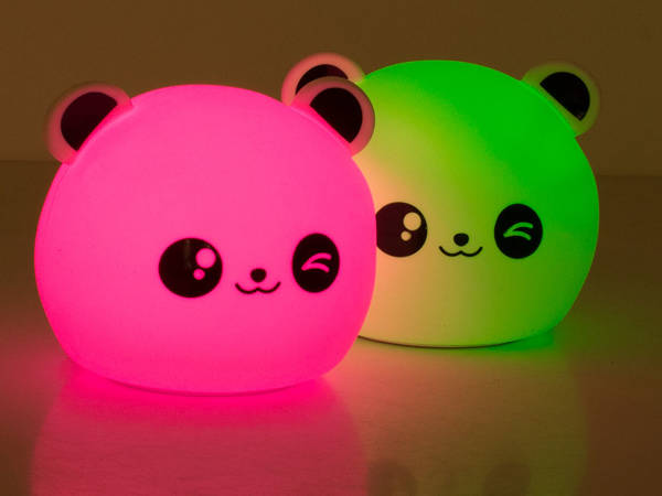 Laste öövalgusti panda rgb led puldiga usb kaugjuhtimispult