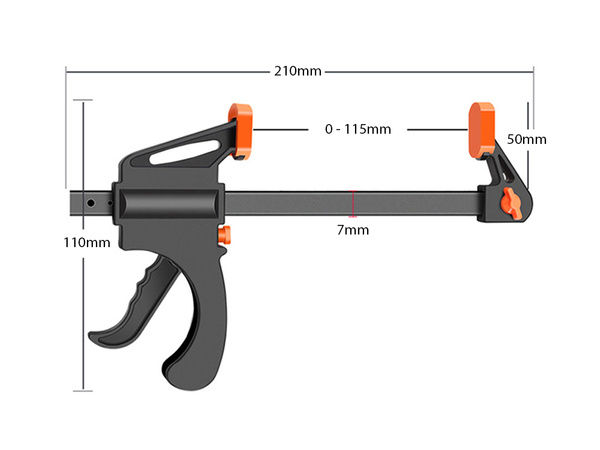 Puusepa klammerdamismasin ühe käe haaratsiga 115mm