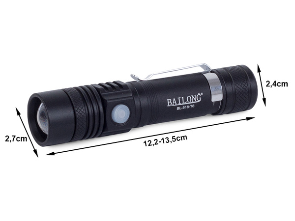 Taktikaline bailong led taskulamp cree zoom xm-l t6