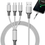 3in1 usb kaabel telefoni välk kaabel iphone micro usb type-c 1.2m