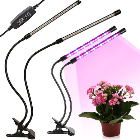 2x lampe de croissance pour plantes 40 led timer usb clip