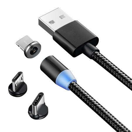 3w1 câble usb micro typ-c pour iphone 1m