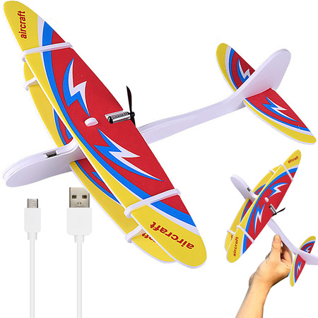 Avion en polystyrène mousse volante moteur usb planeur fléchette lumière