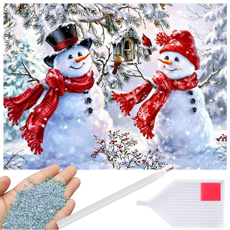 Broderie diamant set bonhomme de neige noël 5d