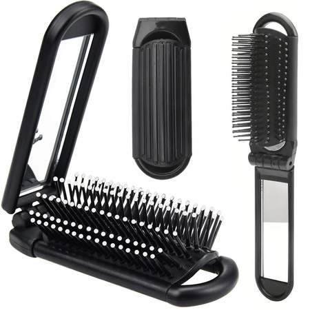 Brosse à cheveux miroir pliant miroir de voyage pratique avec miroir