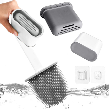 Brosse de toilette en silicone pour la salle de bain base complète étanche