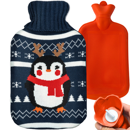 Caoutchouc jumper thermofor large 2l festive water penguin cover