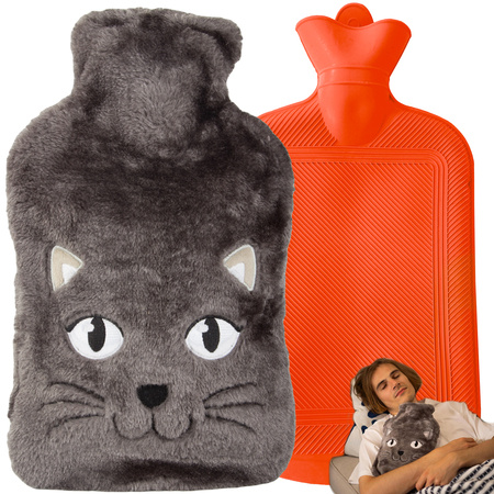 Caoutchouc thermofor dans un couvercle chauffe-eau peluche chaton pour enfants