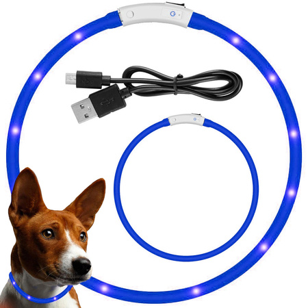 Collier d'éclairage led pour chiens et cats imperméable réglable 47cm usb