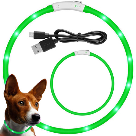 Collier d'éclairage led pour chiens et cats imperméable réglable 47cm usb