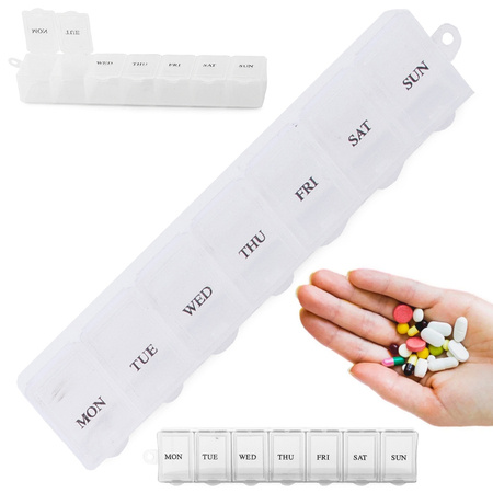 Conteneur de médicaments cassette hebdomadaire de médicaments organisateur de suppléments 7 jours